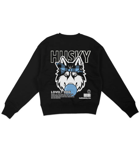 Bubble Gum Husky (blau) - Organic Oversize Sweatshirt - Multitalenty