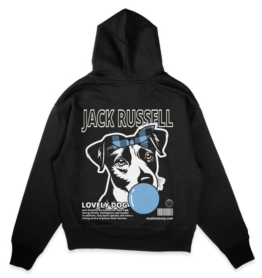 Bubble Gum Jack Russell (blau) - Organic Oversize Hoodie - Multitalenty