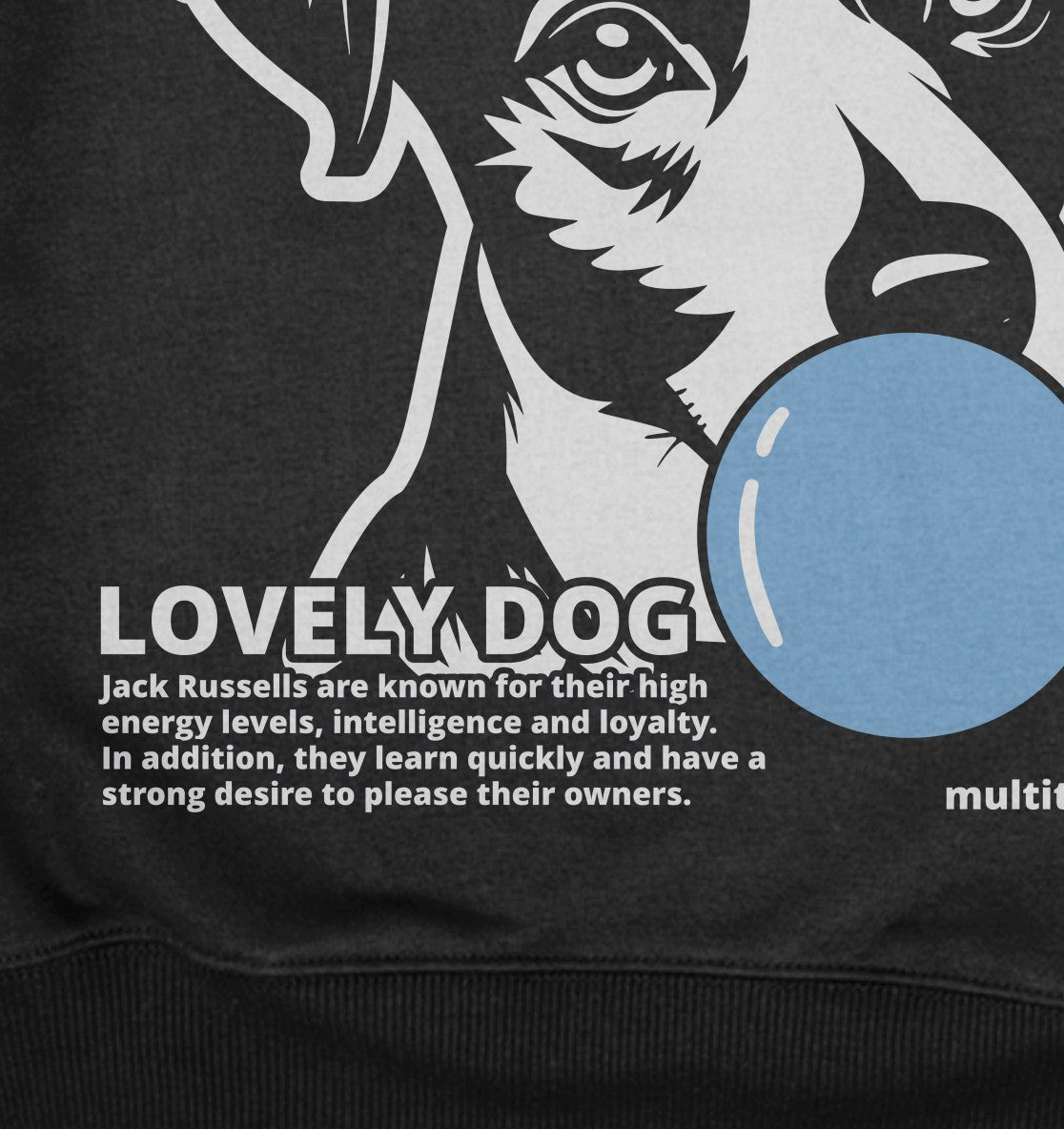 Bubble Gum Jack Russell (blau) - Organic Oversize Sweatshirt - Multitalenty