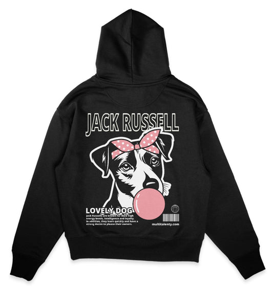 Bubble Gum Jack Russell (rosa) - Organic Oversize Hoodie - Multitalenty
