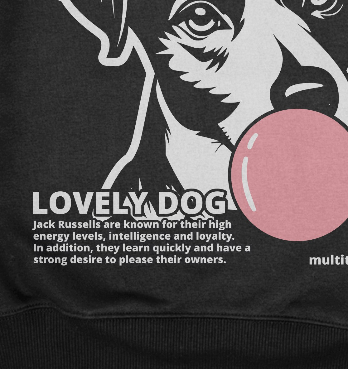 Bubble Gum Jack Russell (rosa) - Organic Oversize Hoodie - Multitalenty