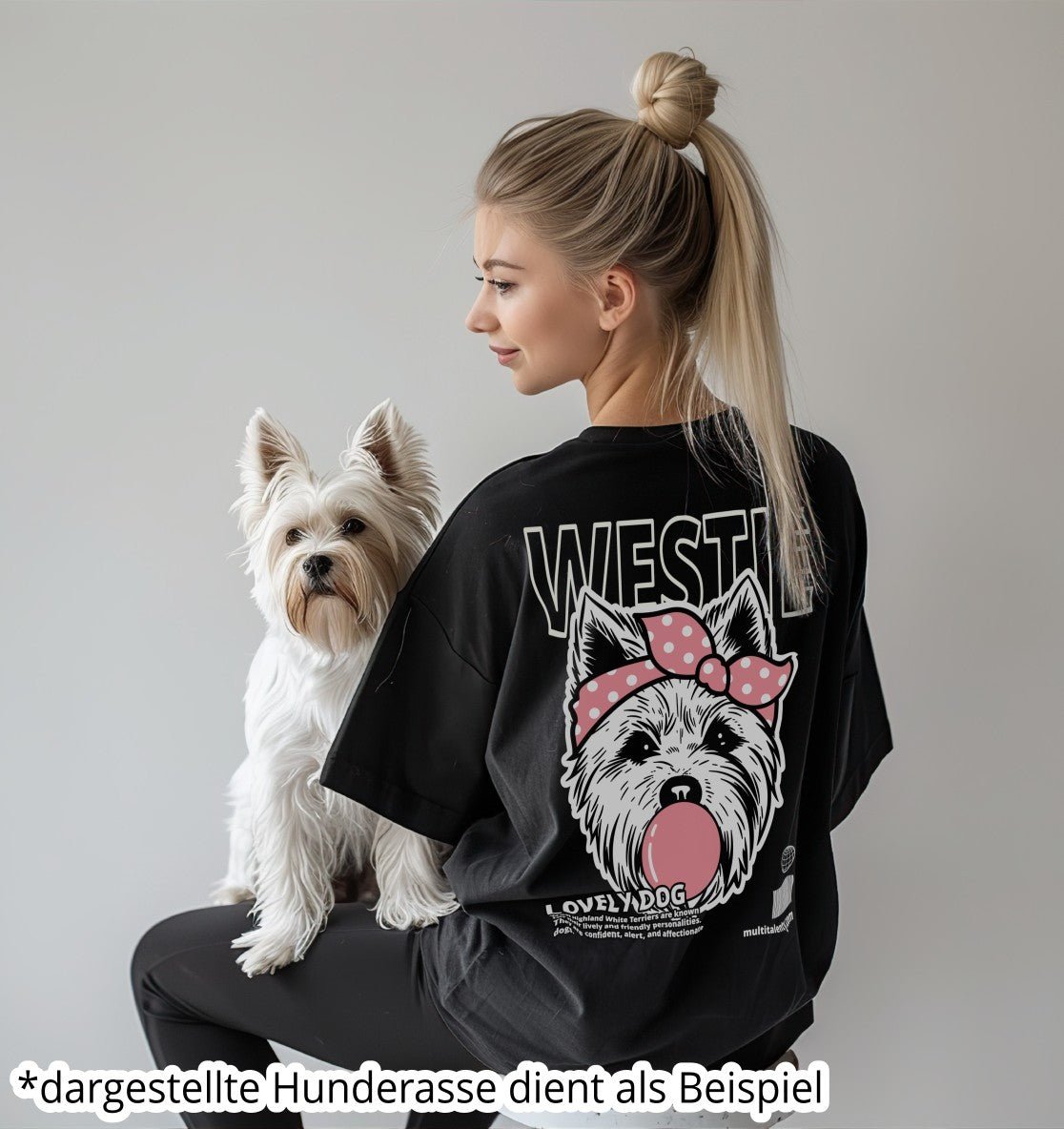 Bubble Gum Jack Russell (rosa) - Organic Oversize Shirt - Multitalenty