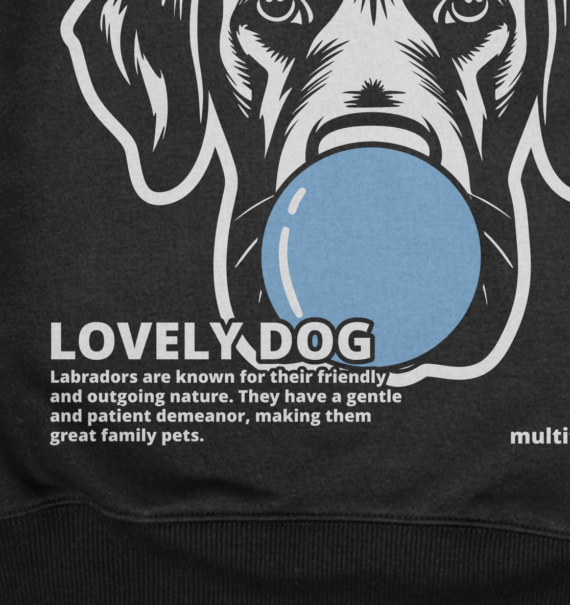 Bubble Gum Labrador (blau) - Organic Oversize Hoodie - Multitalenty