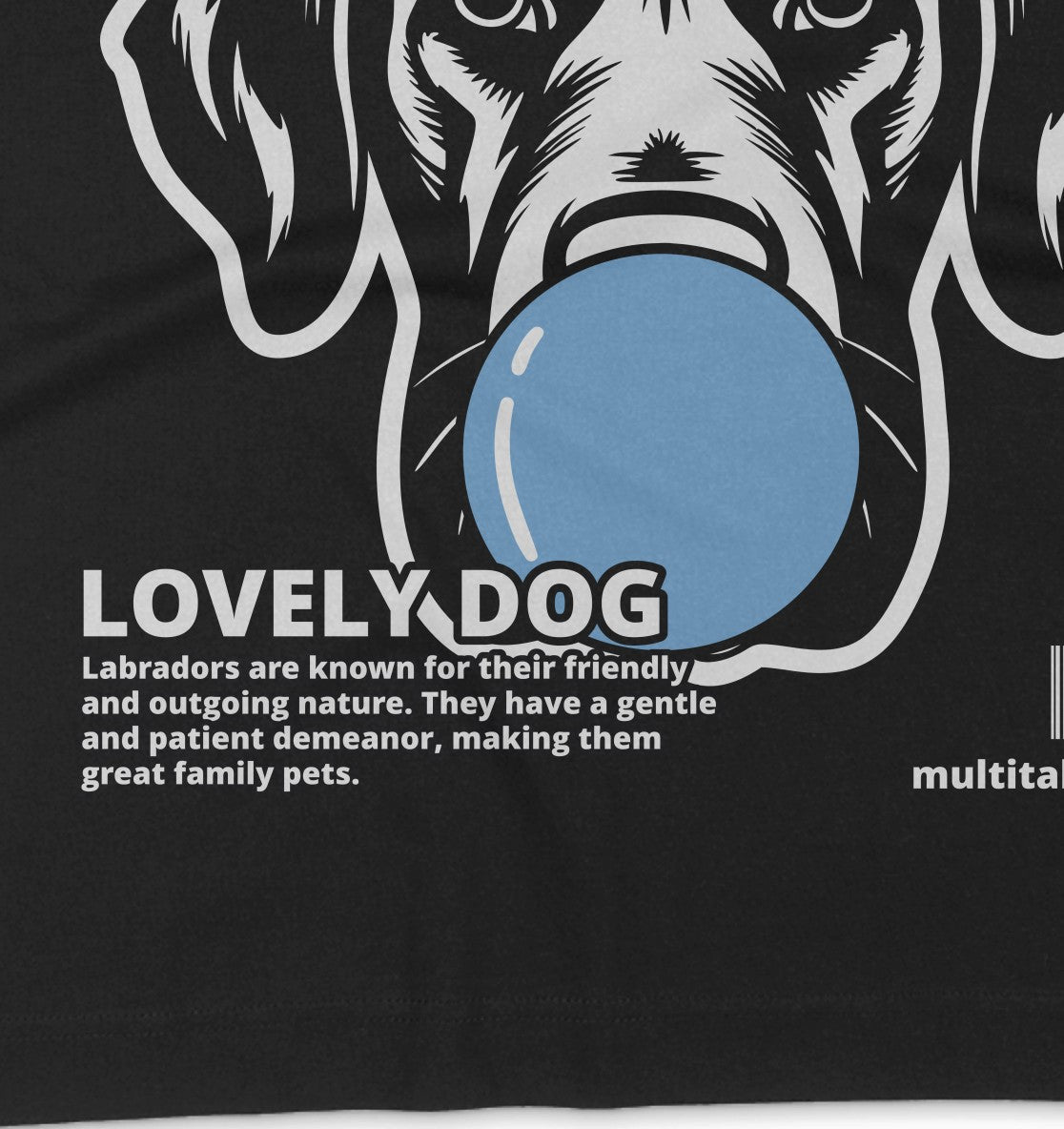 Bubble Gum Labrador (blau) - Organic Oversize Shirt - Multitalenty