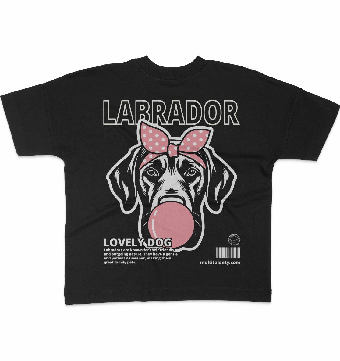 Bubble Gum Labrador (rosa) - Organic Oversize Shirt - Multitalenty