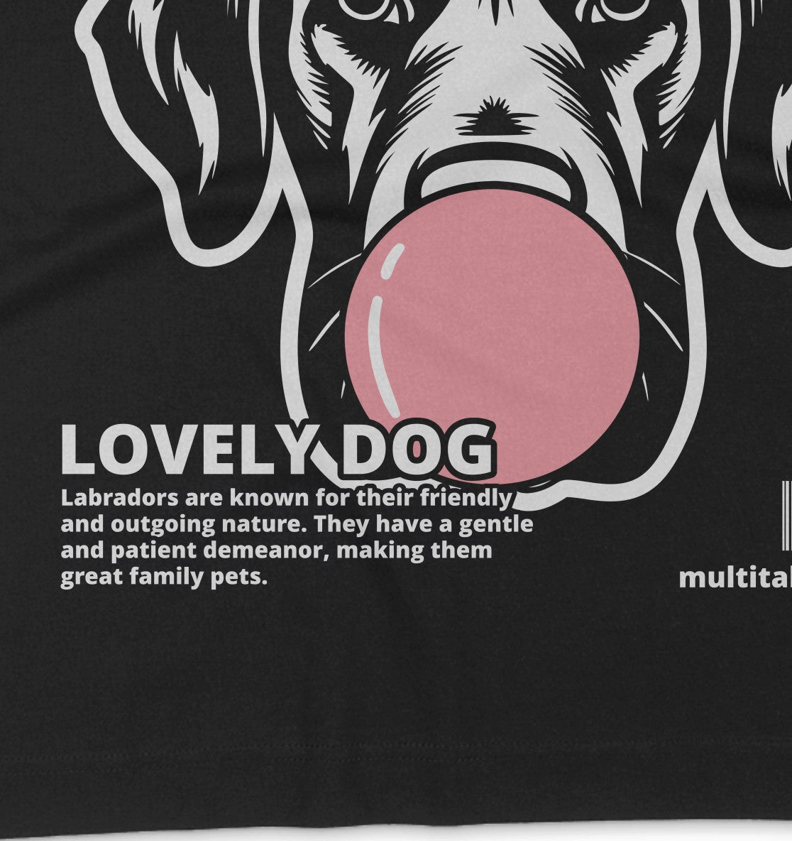 Bubble Gum Labrador (rosa) - Organic Oversize Shirt - Multitalenty