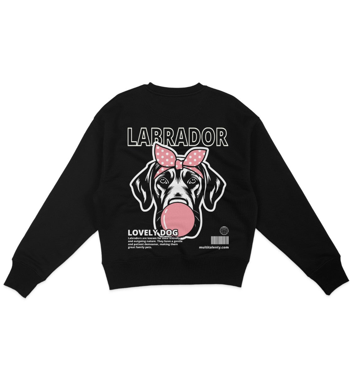 Bubble Gum Labrador (rosa) - Organic Oversize Sweatshirt - Multitalenty