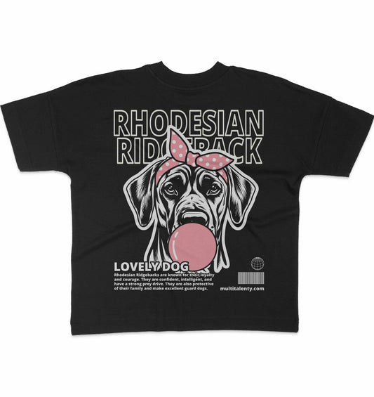Bubble Gum Rhodesian Ridgeback (rosa) - Organic Oversize Shirt - Multitalenty