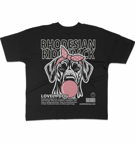 Bubble Gum Rhodesian Ridgeback (rosa) - Organic Oversize Shirt - Multitalenty