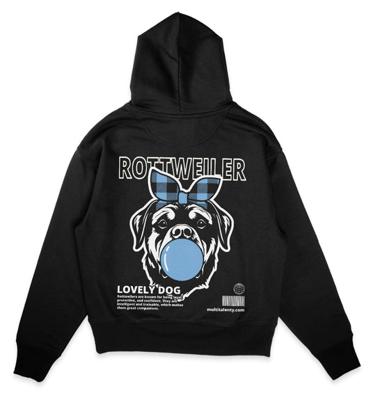 Bubble Gum Rottweiler (blau) - Organic Oversize Hoodie - Multitalenty