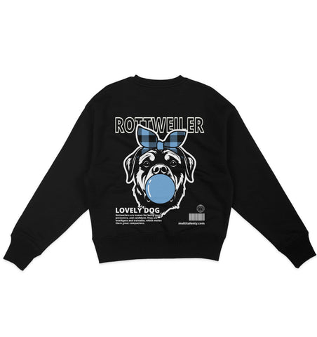 Bubble Gum Rottweiler (blau) - Organic Oversize Sweatshirt - Multitalenty