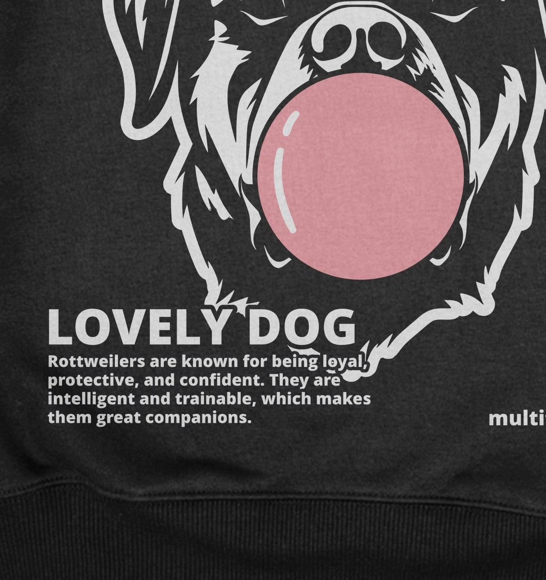 Bubble Gum Rottweiler (rosa) - Organic Oversize Hoodie - Multitalenty