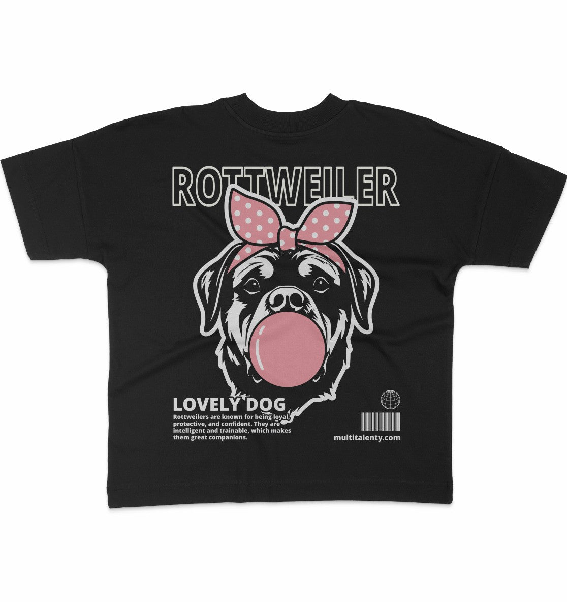 Bubble Gum Rottweiler (rosa) - Organic Oversize Shirt - Multitalenty