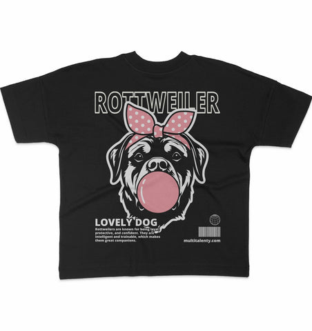 Bubble Gum Rottweiler (rosa) - Organic Oversize Shirt - Multitalenty