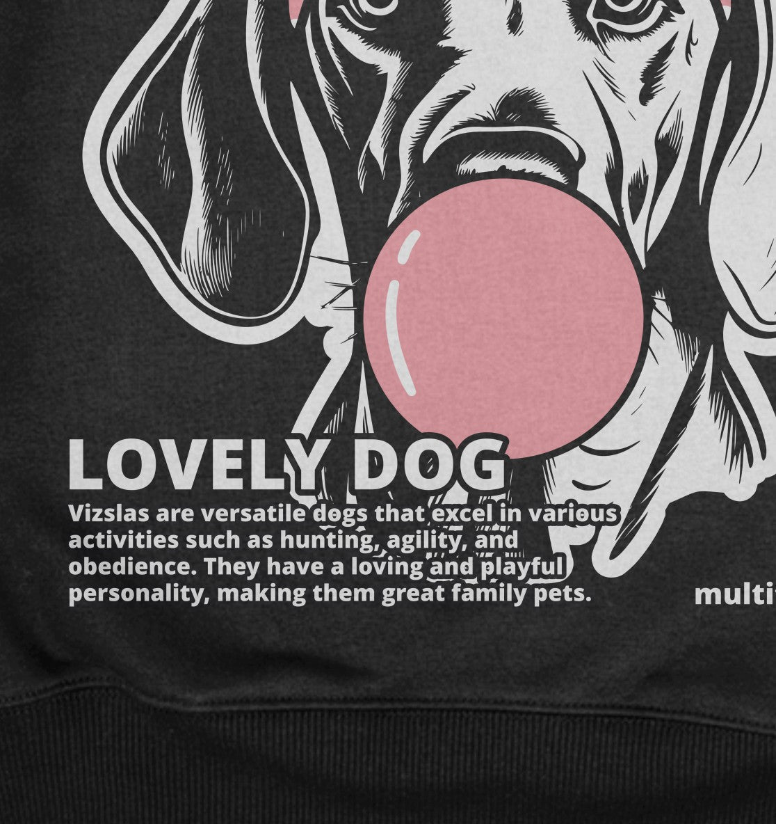 Bubble Gum Vizsla (rosa) - Organic Oversize Sweatshirt - Multitalenty