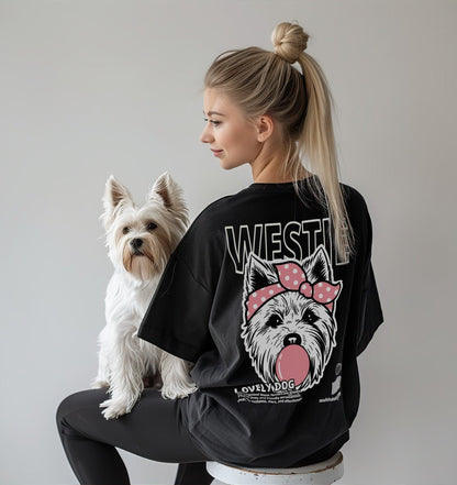 Bubble Gum Westie (rosa) - Organic Oversize Shirt - Multitalenty