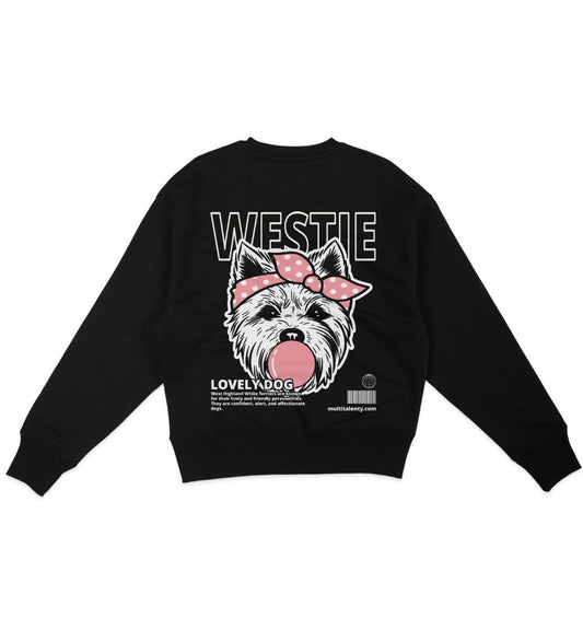 Bubble Gum Westie (rosa) - Organic Oversize Sweatshirt - Multitalenty