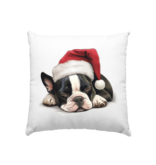 X-mas Boston Terrier - Kissen 40x40cm