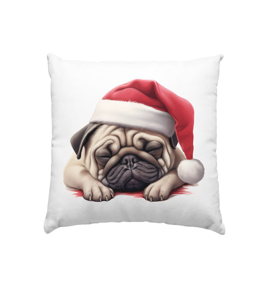 X-mas Mops - Kissen 40x40cm