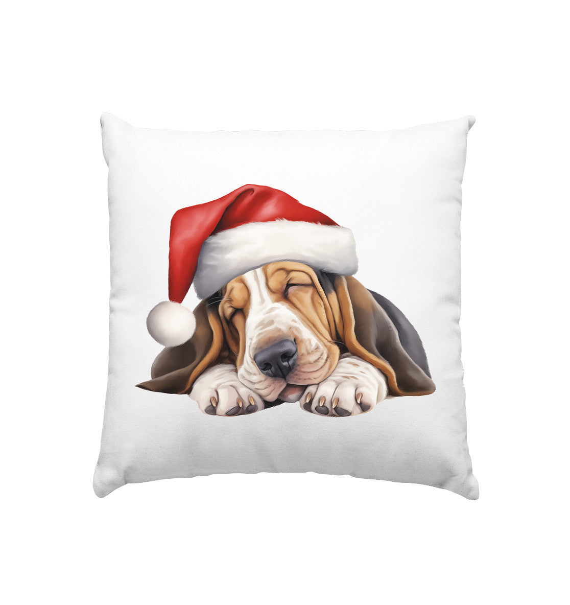 X-mas Basset Hound - Kissen 40x40cm