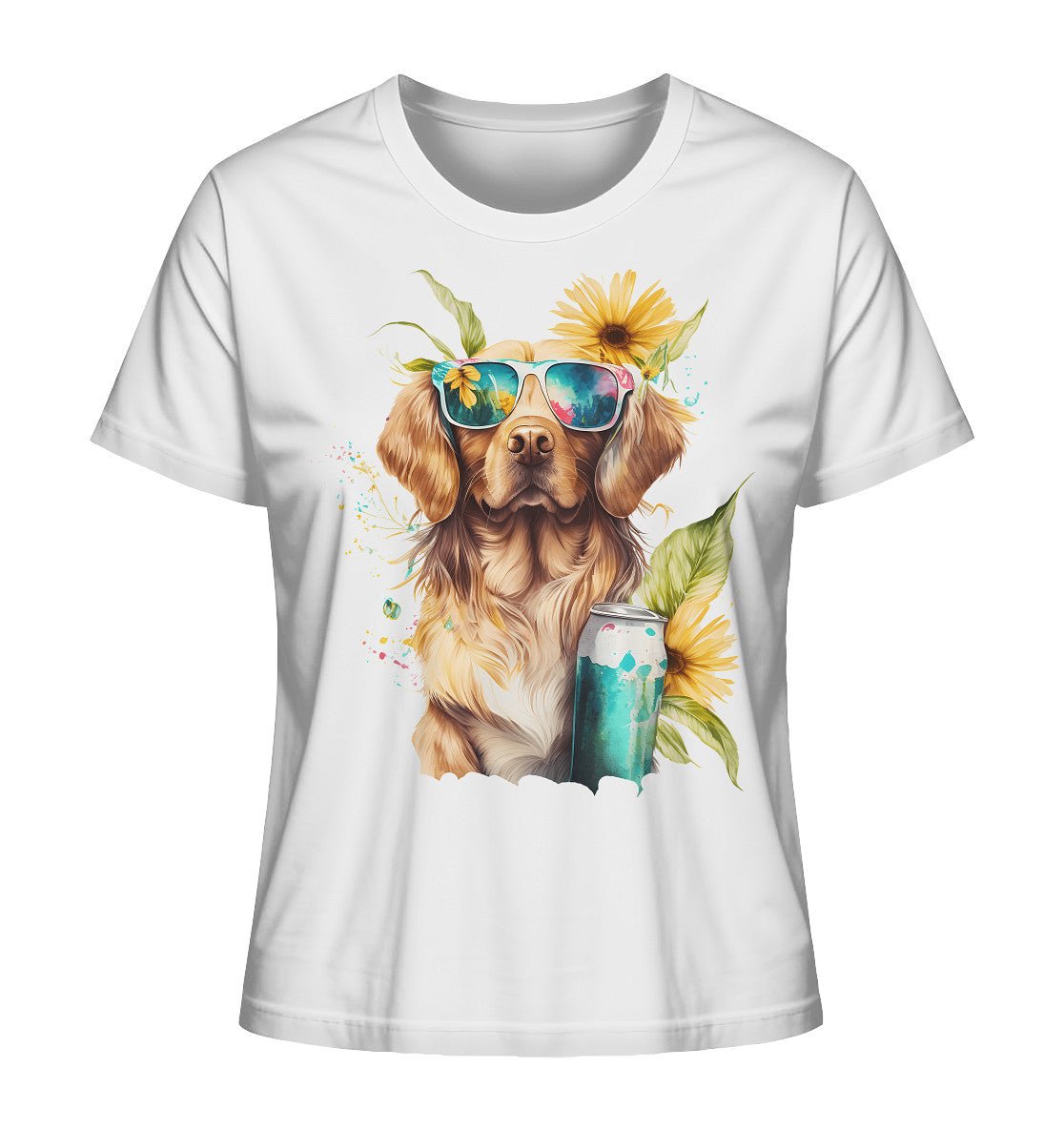 Golden Retriever - Summertime - Ladies Organic Shirt - Multitalenty