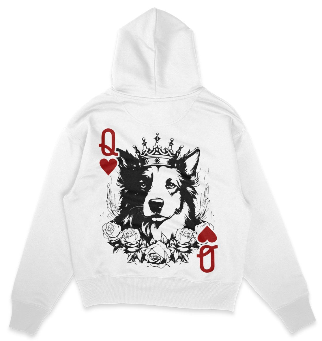 Herzkönigin Border Collie - Organic Oversize Hoodie - Multitalenty