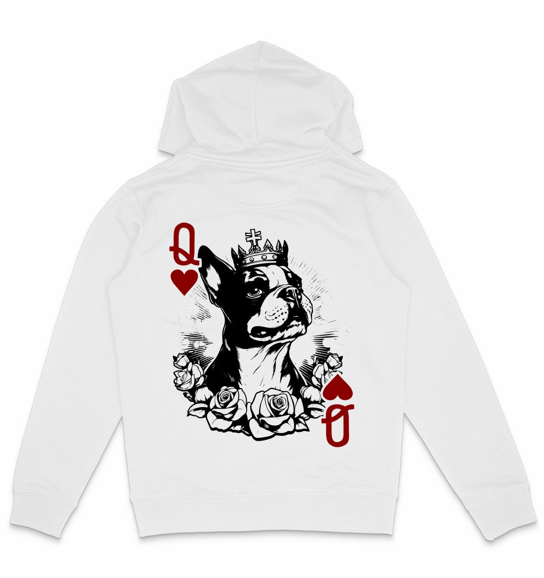 Herzkönigin Boston Terrier - Organic Hoodie - Multitalenty