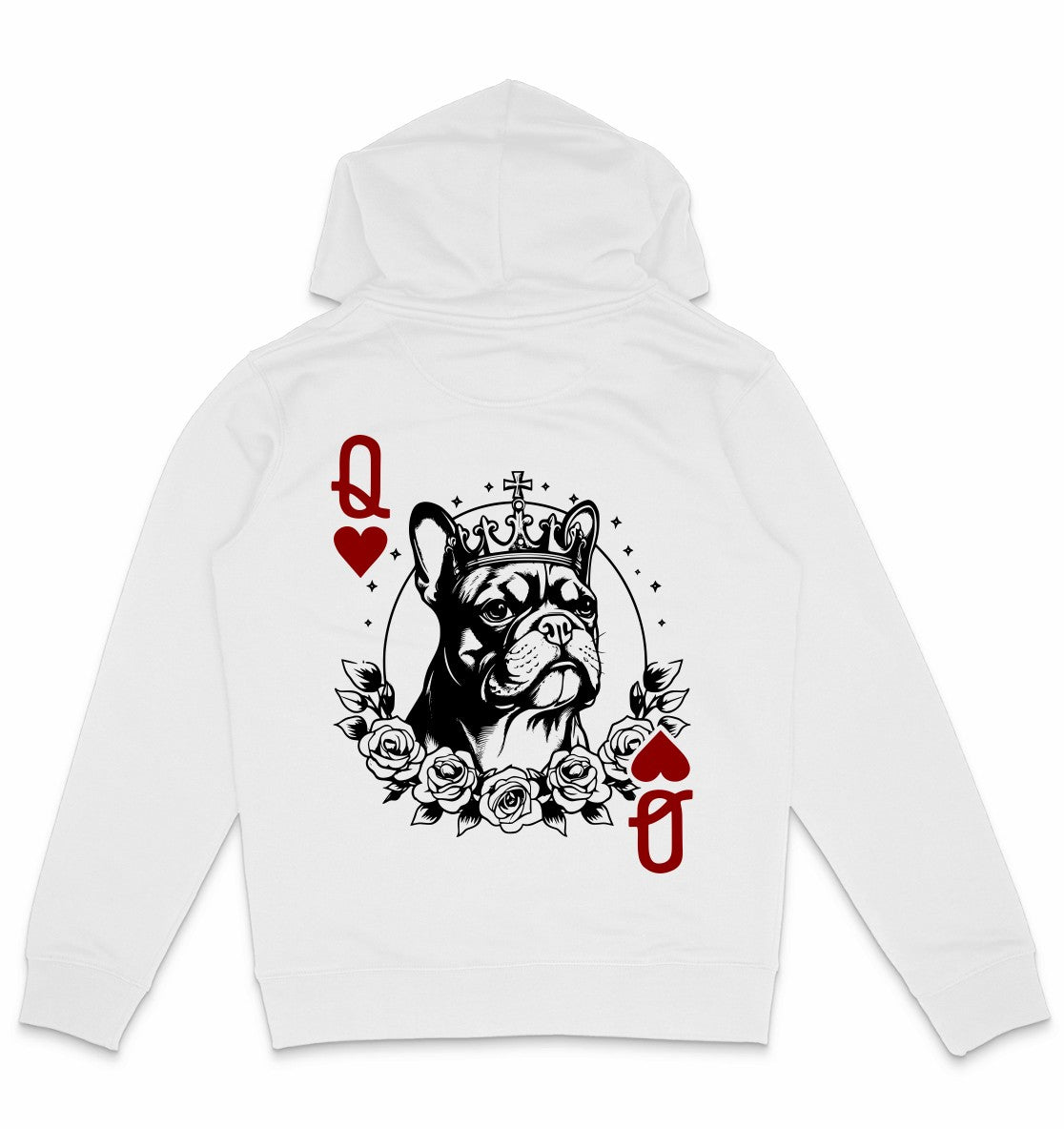 Herzkönigin Französische Bulldogge - Organic Hoodie - Multitalenty