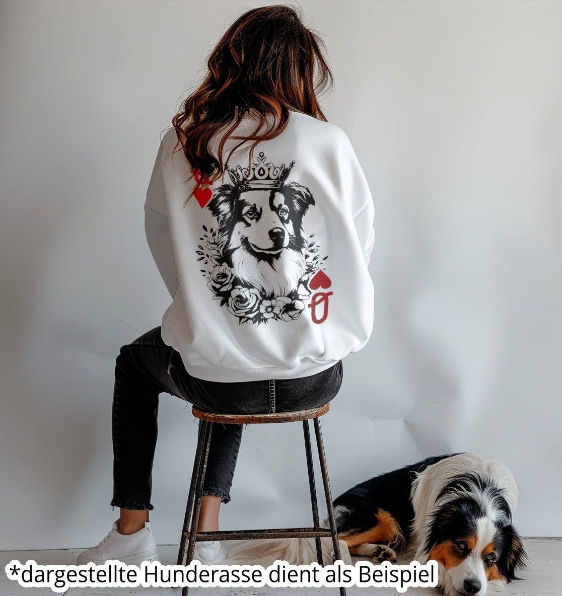 Herzkönigin Französische Bulldogge - Organic Oversize Sweatshirt - Multitalenty