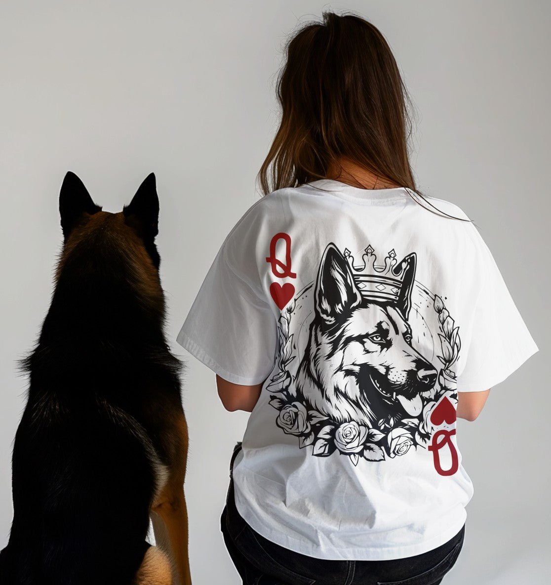 Herzkönigin Schäferhund - Organic Oversize Shirt - Multitalenty