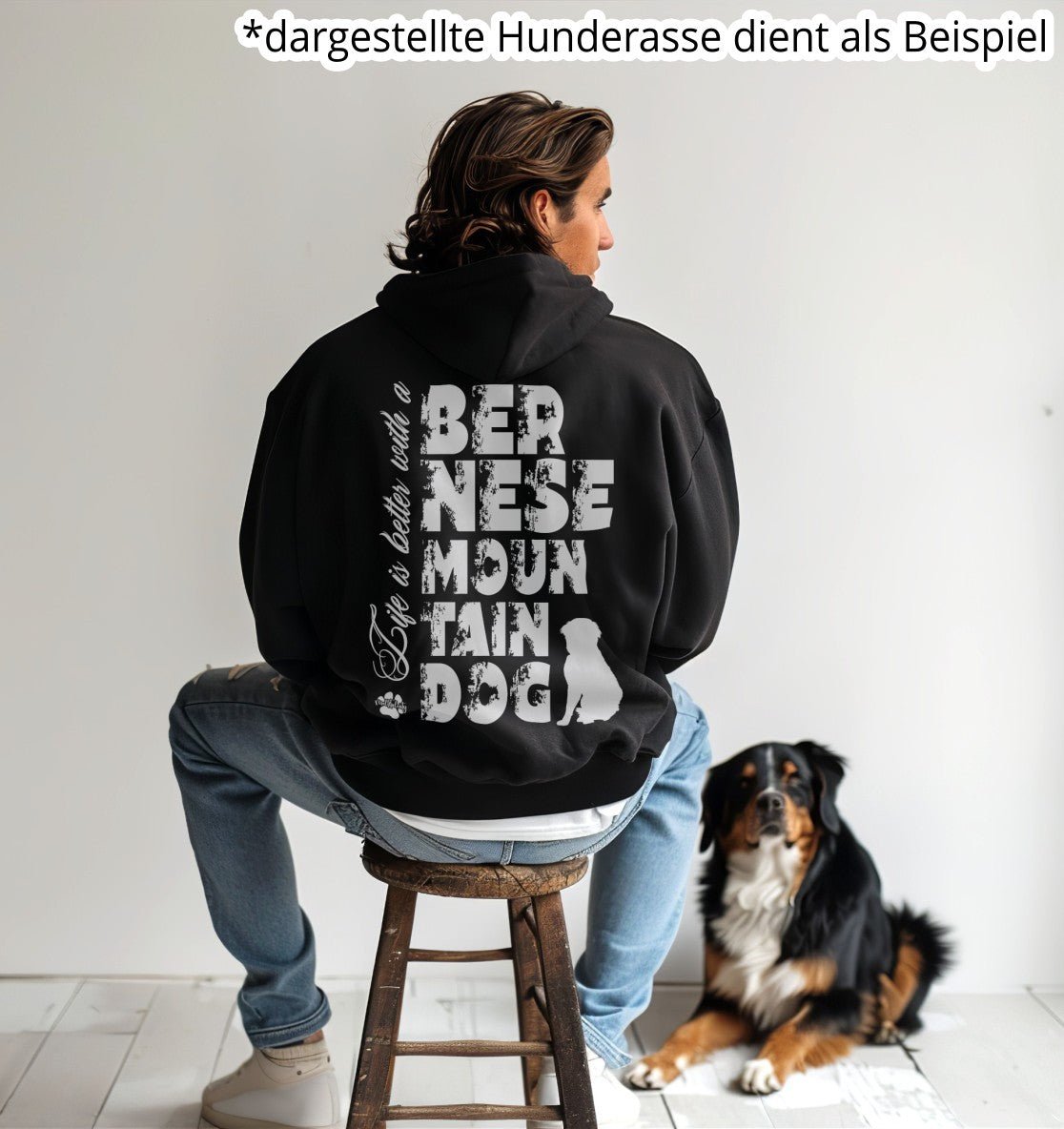 Life is better with a Berger Blanc Suisse - Organic Oversize Hoodie - Multitalenty