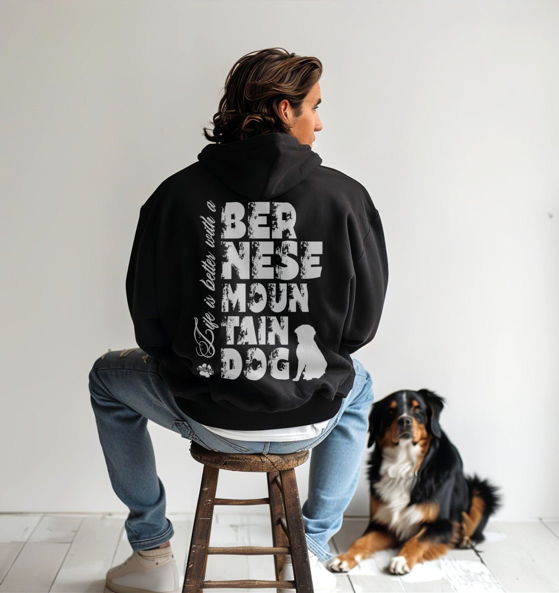 Life is better with a Bernese Mountain Dog - Organic Oversize Hoodie - Multitalenty