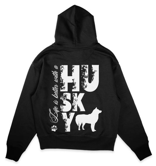 Life is better with a Husky - Organic Oversize Hoodie - Multitalenty