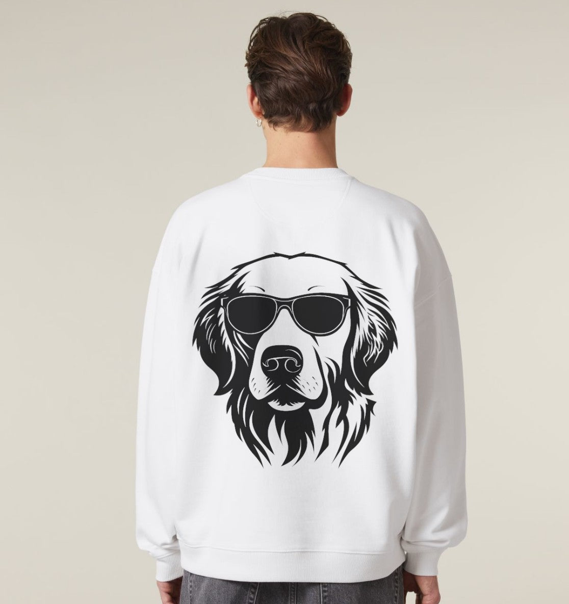 B&W Golden Retriever - Organic Oversize Sweatshirt