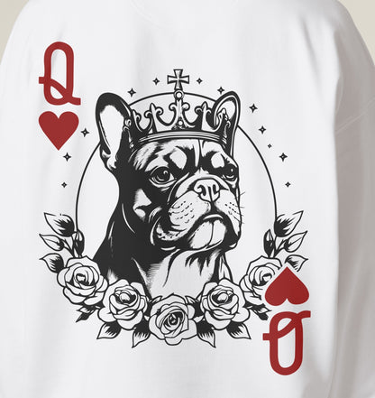 Herzkönigin Französische Bulldogge - Organic Oversize Sweatshirt