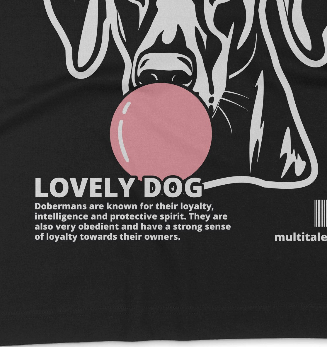 Bubble Gum Doberman (rosa) - Organic Oversize Shirt