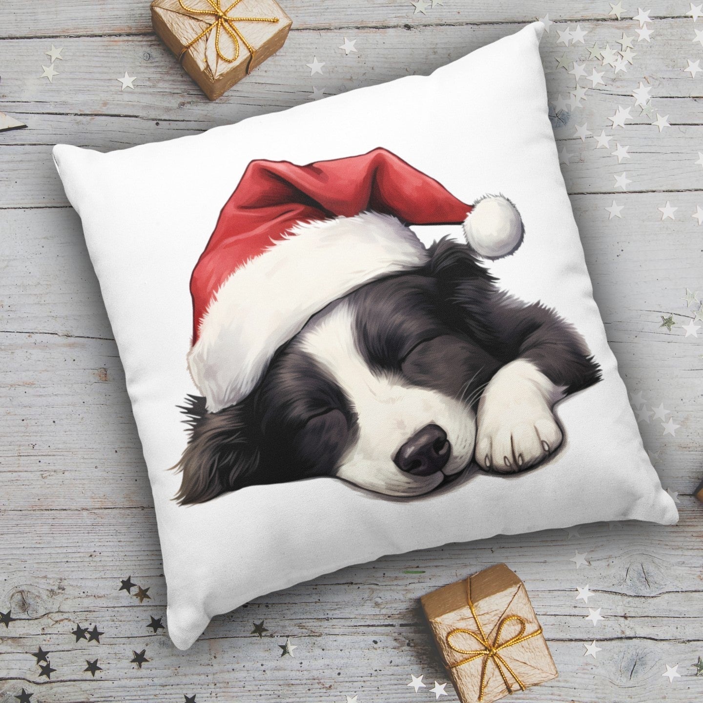 X-mas Border Collie - Kissen 40x40cm