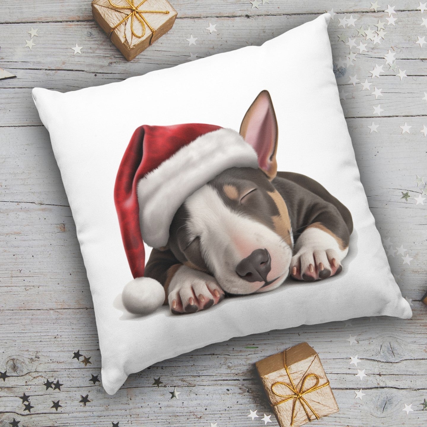 X-mas Bullterrier - Kissen 40x40cm