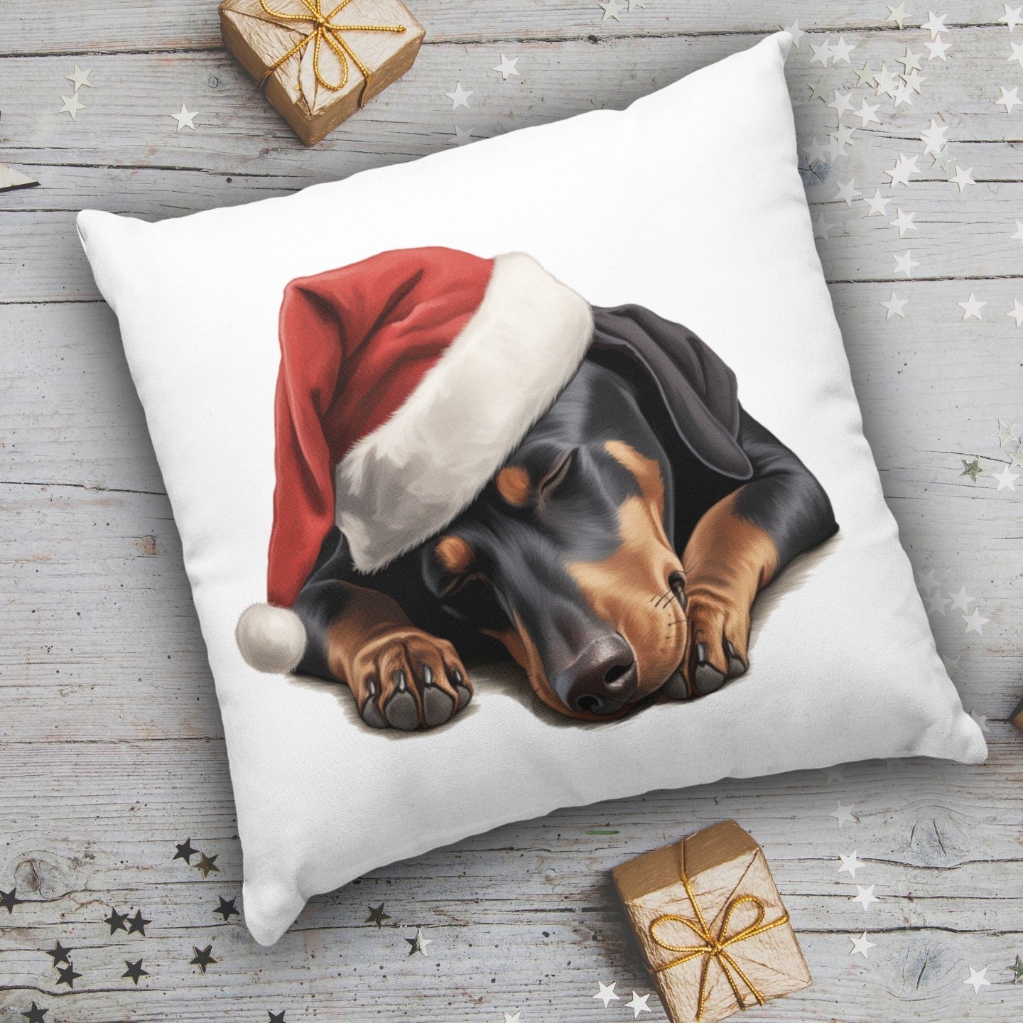 X-mas Dobermann - Kissen 40x40cm