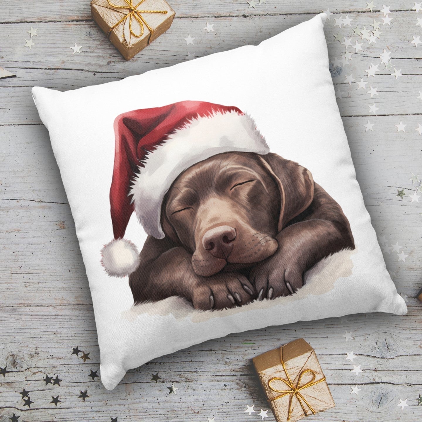 X-mas Labrador braun - Kissen 40x40cm