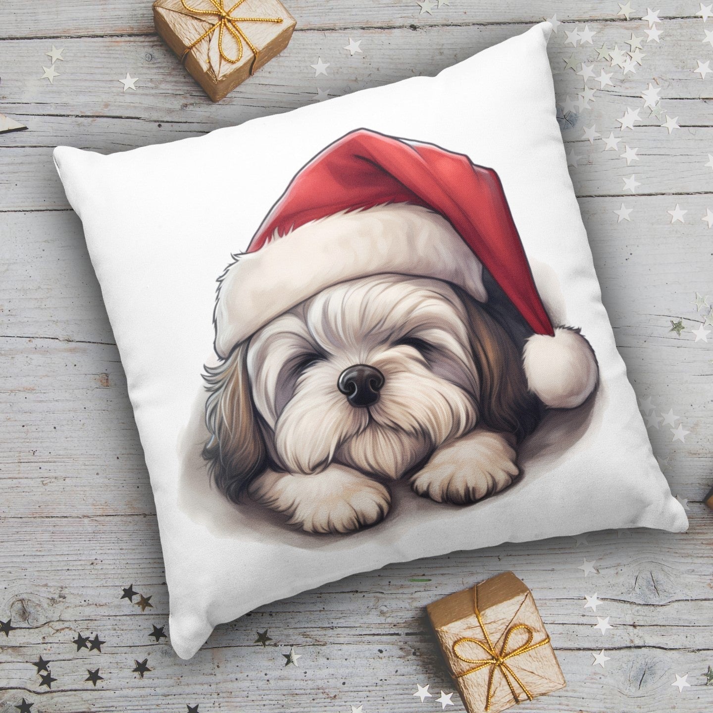 X-mas Lhasa Apso - Kissen 40x40cm