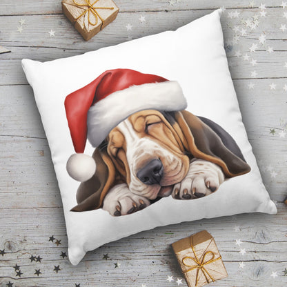 X-mas Basset Hound - Kissen 40x40cm