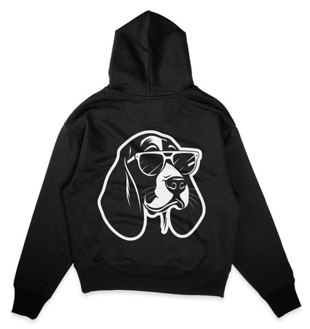 B&W Basset Hound - Organic Oversize Hoodie - Multitalenty