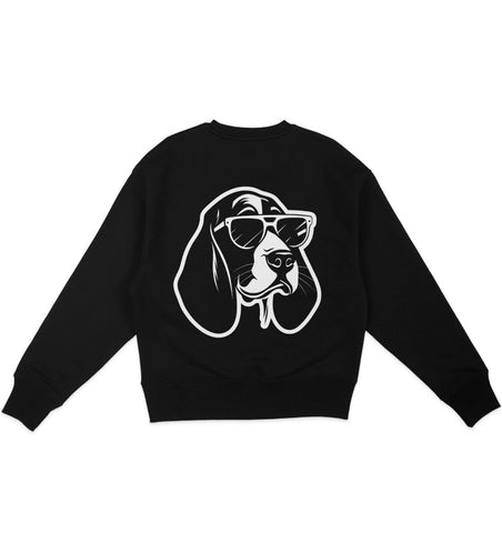 B&W Basset Hound - Organic Oversize Sweatshirt - Multitalenty