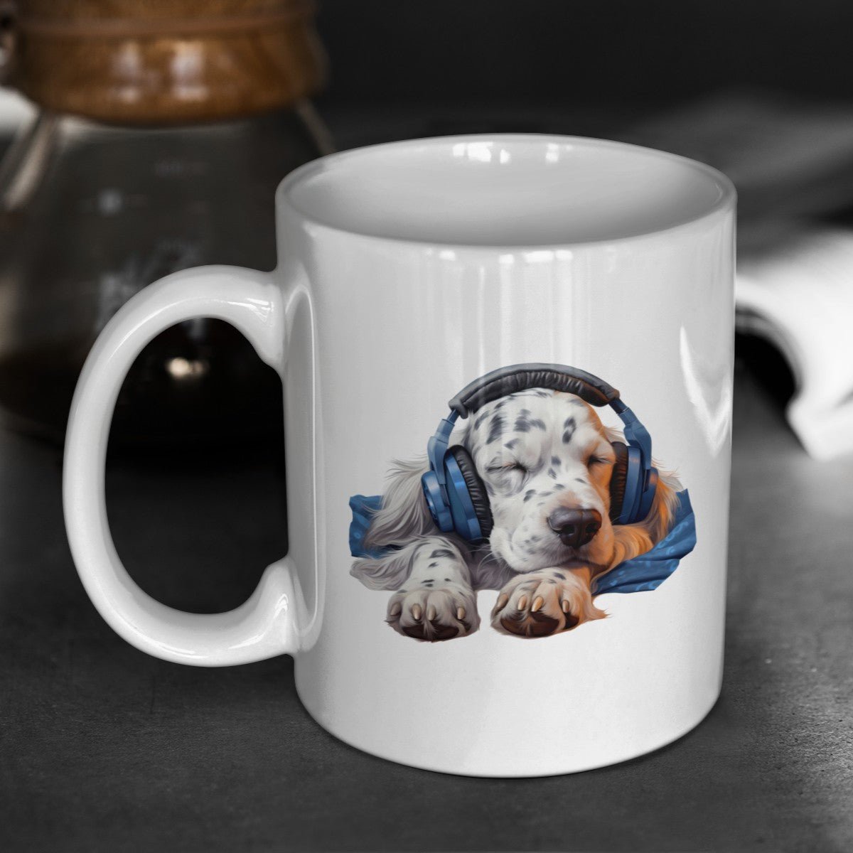 Kopfhörer English Setter blue belton - Tasse glossy - Multitalenty