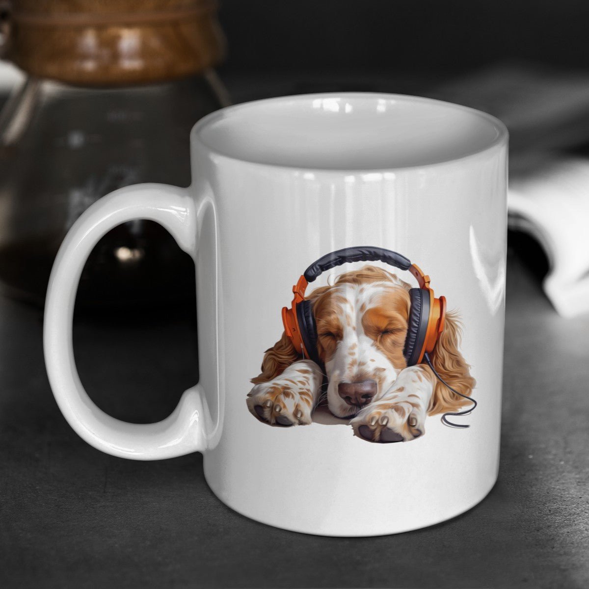 Kopfhörer English Setter orange belton - Tasse glossy - Multitalenty