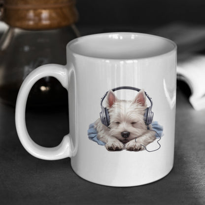 Kopfhörer Westie - Tasse glossy - Multitalenty