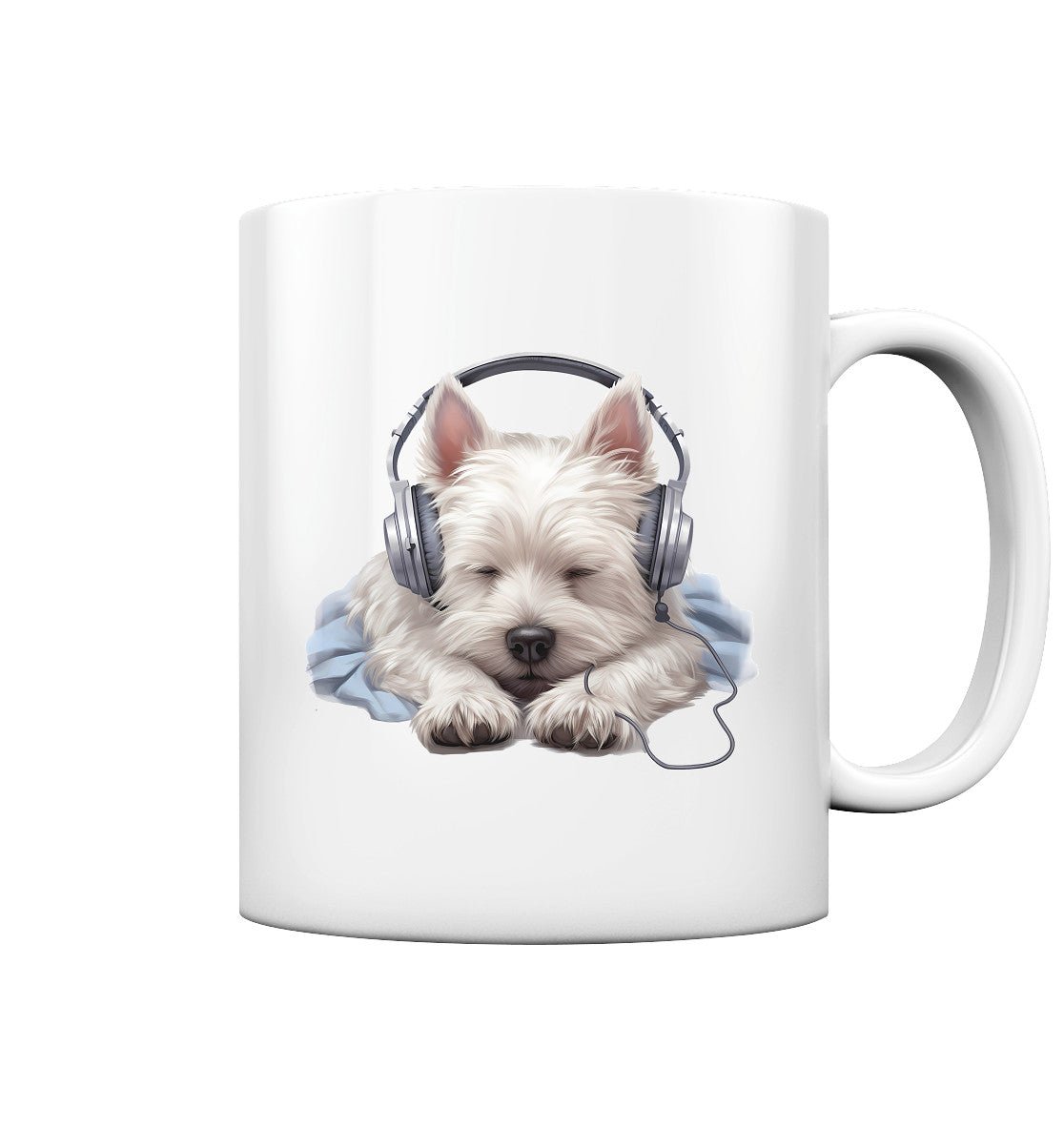 Kopfhörer Westie - Tasse glossy - Multitalenty