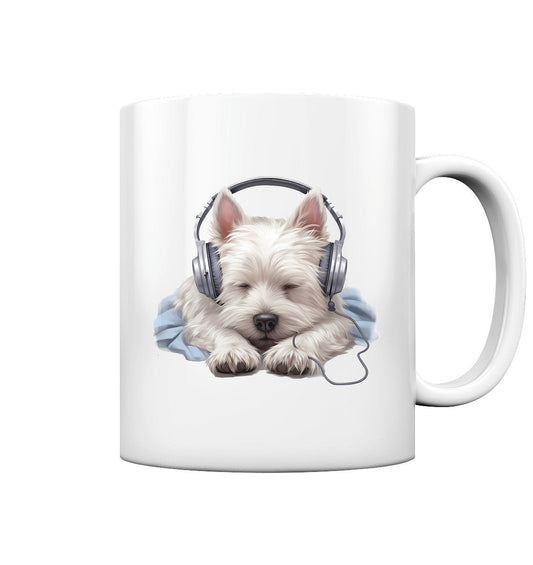 Kopfhörer Westie - Tasse glossy - Multitalenty