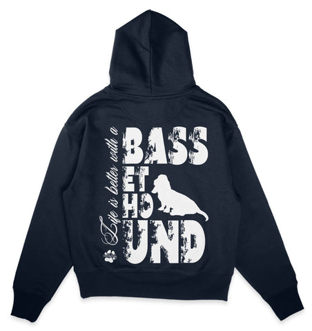 Life is better with a Basset Hound - Organic Oversize Hoodie - Multitalenty